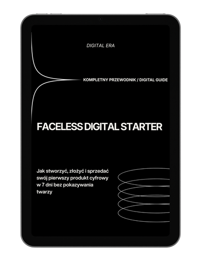FACELESS DIGITAL STARTER - jak napisać e-booka